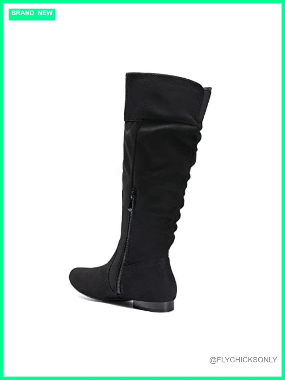Wide Calf Knee High Boots Faux Fur Lined Slouchy Faux Suede - Picture 3 of 6